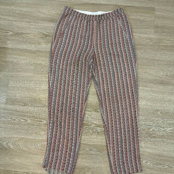 BCBGMAXAZRIA Sebastian Geometric Print Pants Elastic Waist Size M - Picture 1 of 6